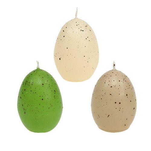 Floristik24 Eierkaarsen 3-kleurig 6,5cm 6st