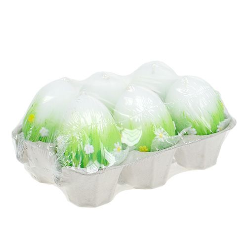 Floristik24 Eikaarsen wit met patroon 6.5cm 6st