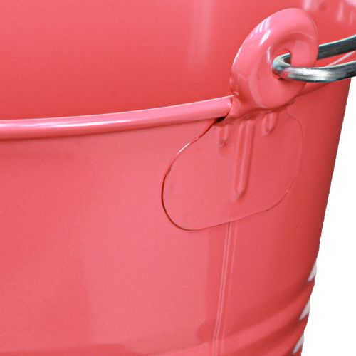Artikel Emmer decoratieve bloempot roze metaal 26x22,5x23cm 6l