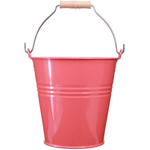Artikel Emmer decoratieve bloempot roze metaal 26x22,5x23cm 6l