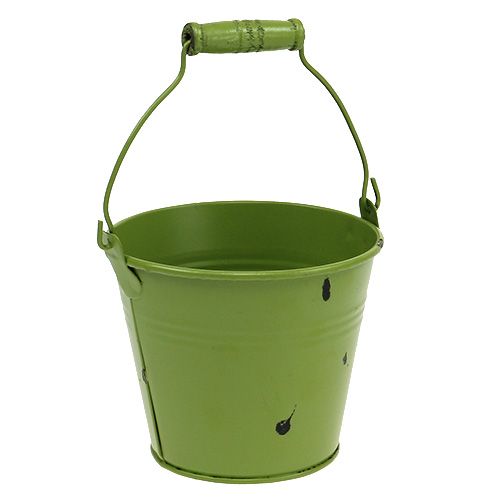 Floristik24 Emmer groen Ø12cm H10cm antiek look