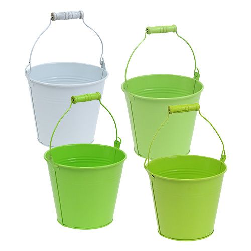 Floristik24 Emmer groen mix Ø14cm H12cm 6st