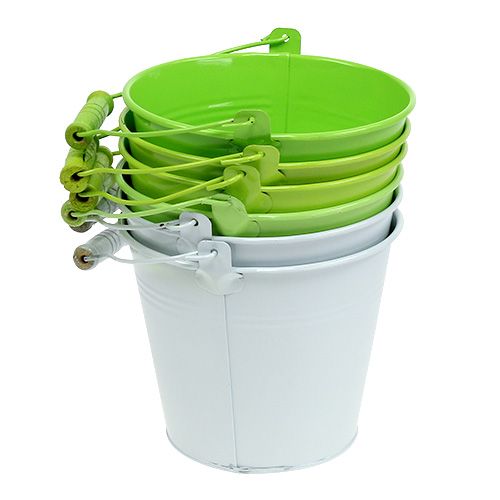 Floristik24 Emmer groen mix Ø14cm H12cm 6st