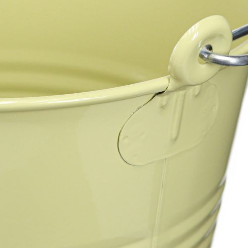 Artikel Emmer metalen bloempot in groen-geel 26x22,5x23cm 6l