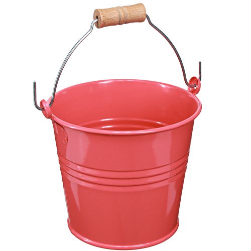 Floristik24 Emmer metalen bloempot roze handvat 16x17,5x16cm 2st
