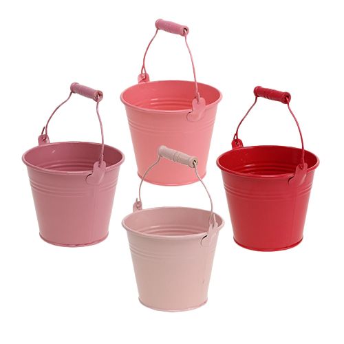 Floristik24 Emmer roze mix Ø10cm H8cm 10st