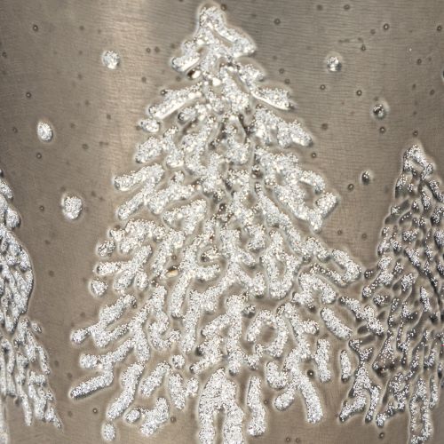 Decoratieve emmer met dennenbomen en houten handvat, 13 cm | Floristik24.nl
