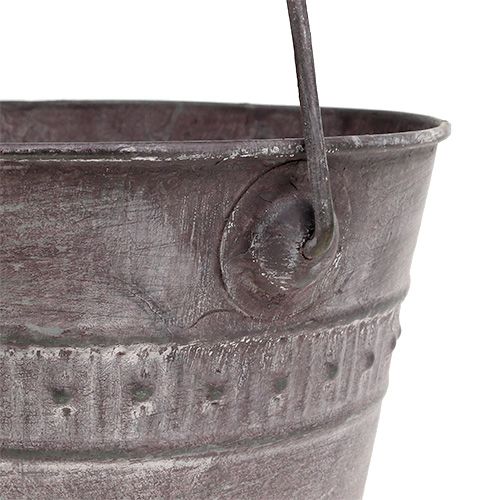 Floristik24 Emmer Zink Ø15cm H12cm Paars gewassen