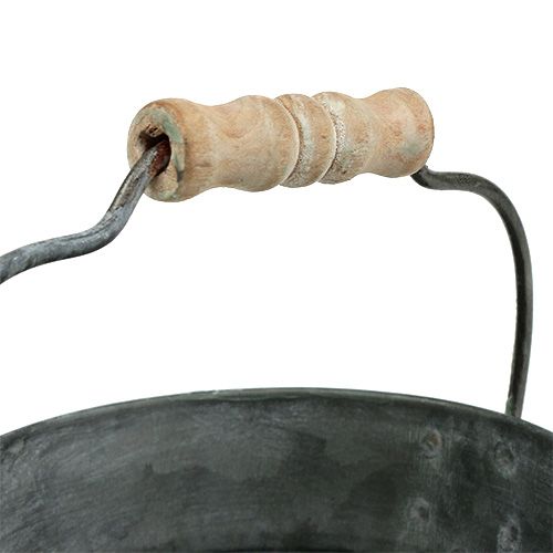 Floristik24 Emmer zink, groen Ø12cm H10cm