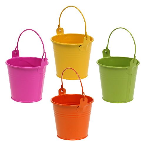 Floristik24 Emmer kleurrijk Ø8cm H7,5cm 12 stuks