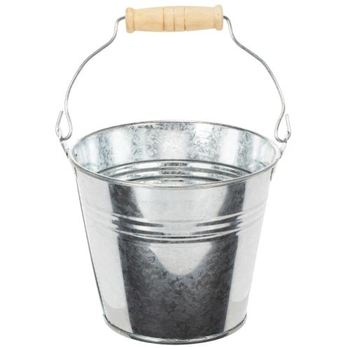 Emmer Ø12cm H10cm 8 stuks. Zink, glanzend