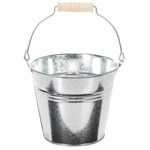 Emmer Ø14cm H12cm 6 stuks. Zink, glanzend kopen | Floristik24.nl