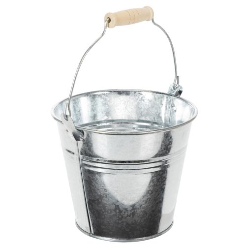 Emmer Ø14cm H12cm 6 stuks. Zink, glanzend | Floristik24.nl