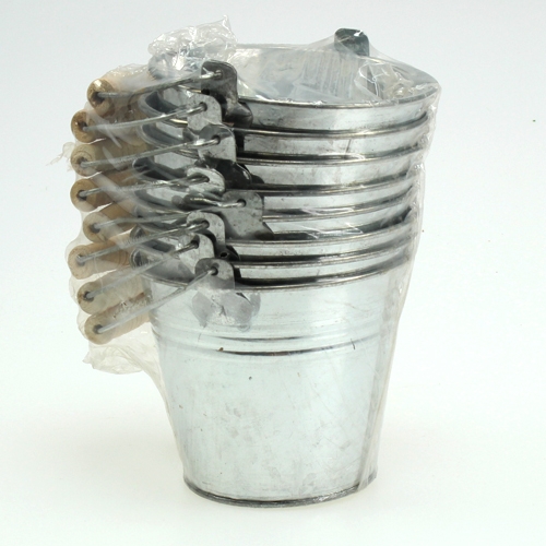 Artikel Emmer Ø12cm H10cm 8st. Glanzend zink