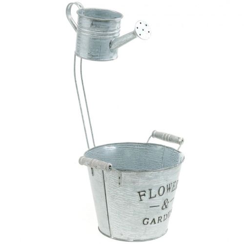 Artikel Decoratieve plantenpot, emmer met pot, plantenpot, metalen emmer H38cm Ø16,5cm/Ø7cm