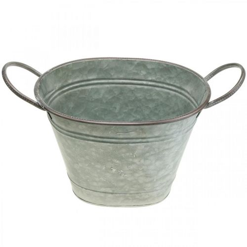 Floristik24 Plantenbak, metalen bak met handvatten, decoratieve schaal L32cm H24cm