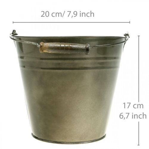 Floristik24 Metalen pot, emmer voor planten, plantenbak Ø20cm H17cm