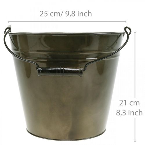 Floristik24 Metalen emmer, plantenpot, metalen bak Ø25cm H21cm