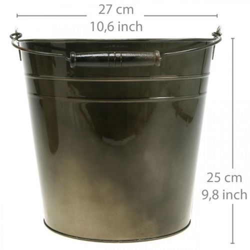 Floristik24 Metalen vat, plantenemmer, metalen decoratie Ø27cm H25cm