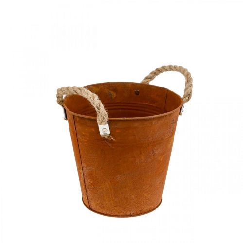 Floristik24 Sierpot met handvatten, herfstdecoratie, metalen schaal patina Ø20cm H19cm