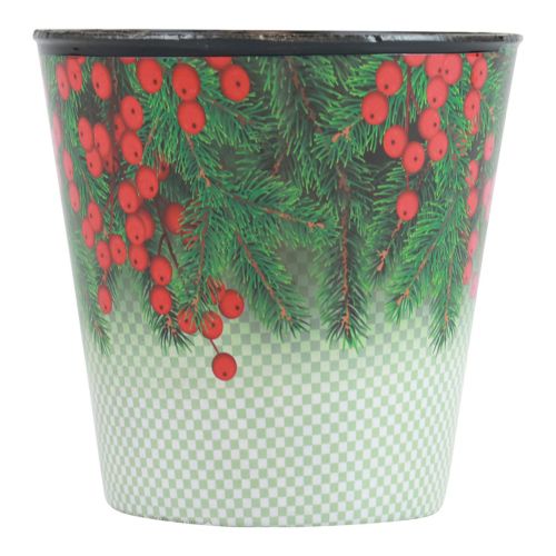 Floristik24 Bloempot Kerstplantenbak emmer Ilex Ø15,5cm H13cm