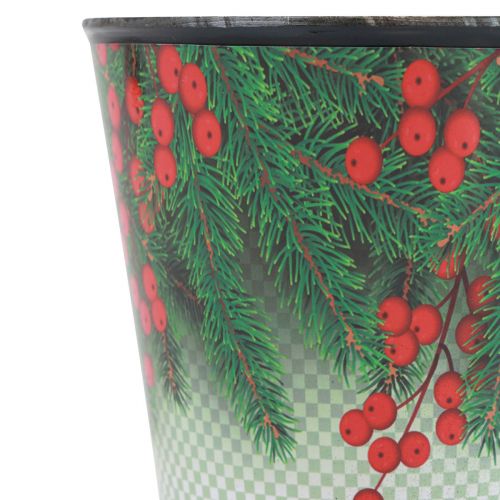 Floristik24 Bloempot Kerstplantenbak emmer Ilex Ø15,5cm H13cm