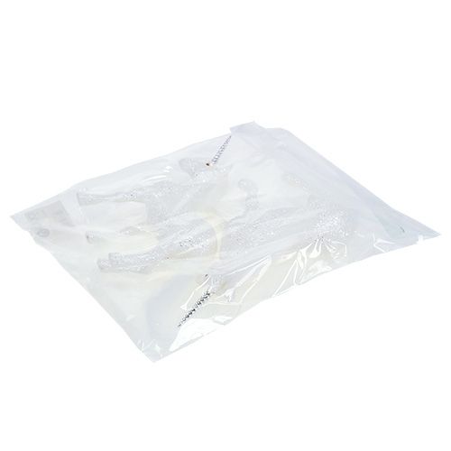 Floristik24 Eenhoorn wit met glitter 18cm 2st