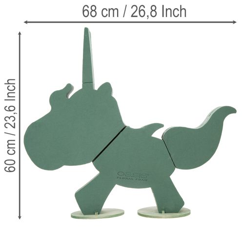 Artikel Eenhoorn van bloemenfoam, 68 cm x 60 cm