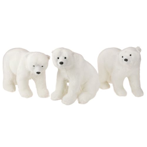 IJsbeer decoratieve figuren staand en zittend wit 16/20cm 3st
