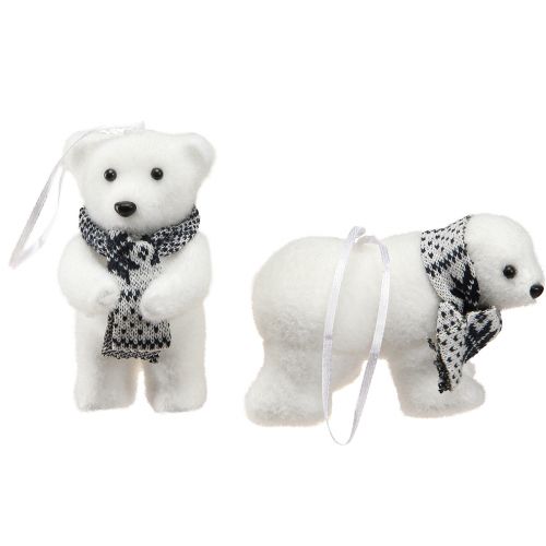 Floristik24 IJsbeerdecoratie voor het ophangen van winterdecoratiefiguren 11×7cm 4 st
