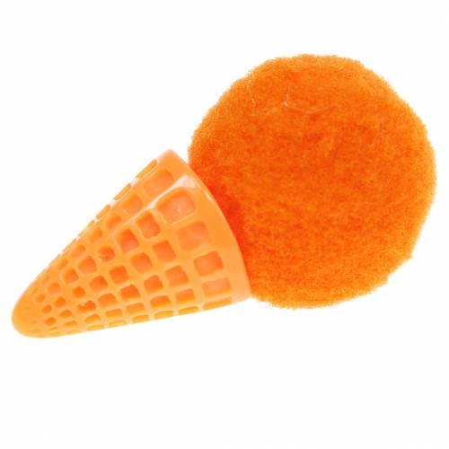 Artikel IJs in wafel kunst groen, geel, oranje assorti 3,5cm 18 st