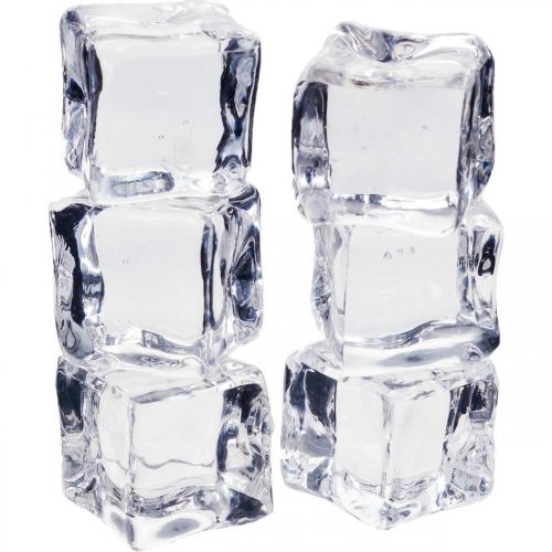 Floristik24 Decoratieve ijsblokjes, zomerdecoratie, kunstijs 3cm 6 st