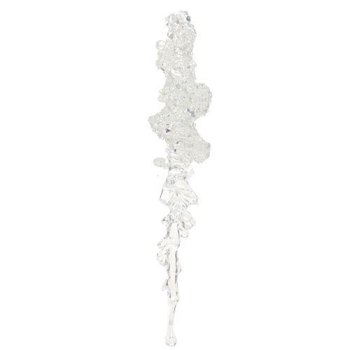 IJspegelboomdecoratie met glitter winterdecoratie 17,5cm 4 stuks