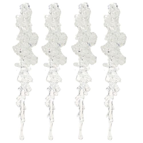Artikel IJspegelboomdecoratie met glitter winterdecoratie 17,5cm 4 stuks