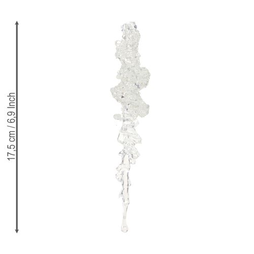Artikel IJspegelboomdecoratie met glitter winterdecoratie 17,5cm 4 stuks