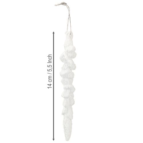 Artikel IJspegeldecoratie besneeuwde kerstboomdecoratie 14cm 4 stuks