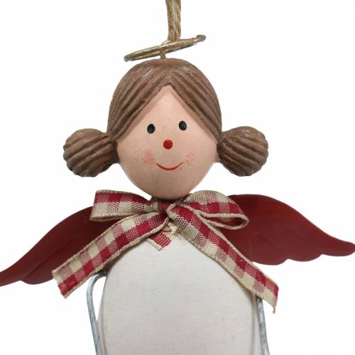Artikel Kerstfiguren engel en rendier om op te hangen wit, rood Ø4,7cm H20 / 18cm 2st