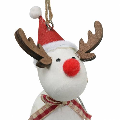 Artikel Kerstfiguren engel en rendier om op te hangen wit, rood Ø4,7cm H20 / 18cm 2st
