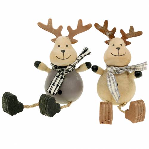 Floristik24 Kerstdecoratie edge sitter eland 13cm 4st