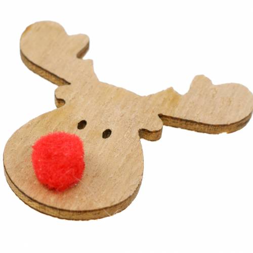 Floristik24 Verspreide deco elandenkoppen hout 4.5cm 36p