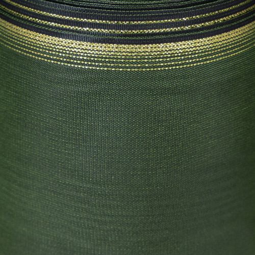 Artikel Elegant moiré kranslint, 175 mm, donkergroen met parelrand en taftweefsel voor feestelijke gelegenheden.