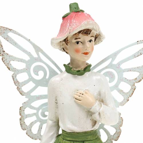 Floristik24 Decoratief figuur elf elf stel wit, roze, groen H20cm 2st