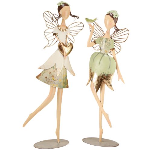 Floristik24 Elffiguren Metalen Decoratie Hart Vogel H55cm/60cm 2st