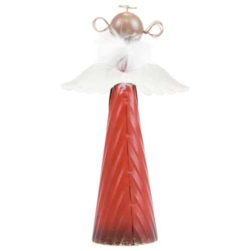 Artikel Engel decoratieve metalen tafeldecoratie Kerstfiguur rood 10,5×4,5×20cm