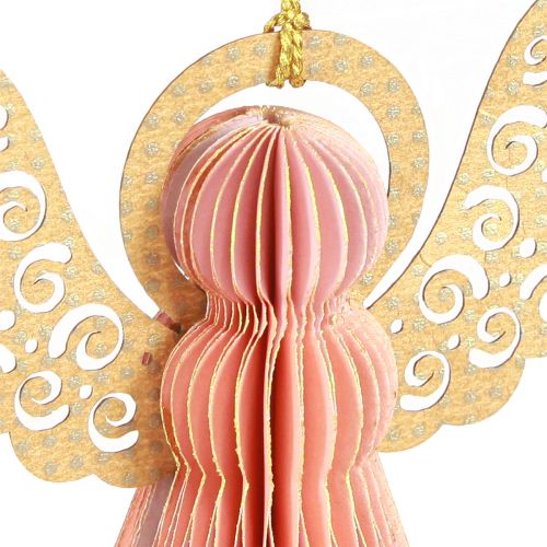 Artikel Engelenhanger papieren decoratie Kerst abrikoos goud 12cm 4 st