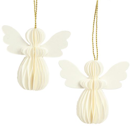 Artikel Engelenhanger honingraatpapier decoratie Kerstmis wit 6cm 6 st