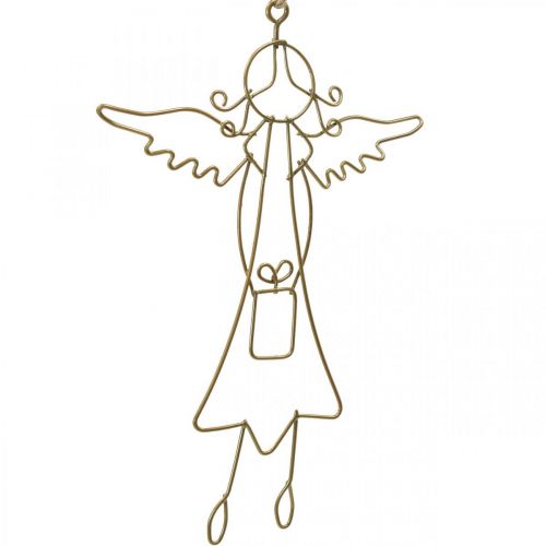 Artikel Engel hanger kerst engel draad figuren goud 15cm 6st
