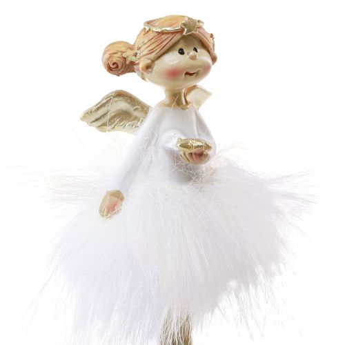 Floristik24 Engel decoratieve kerstfiguren in witgoud H10,5cm 2st