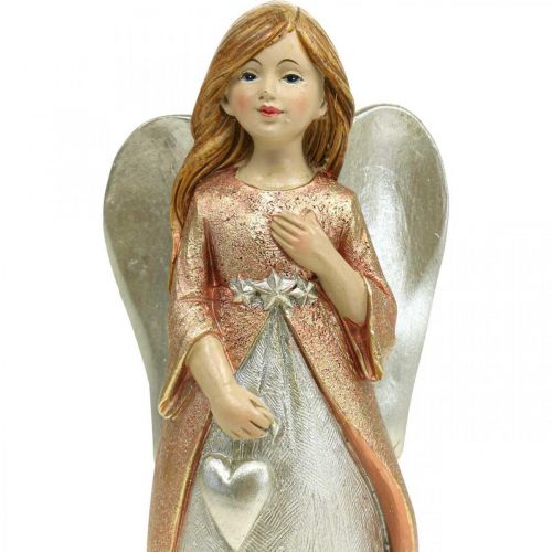 Artikel Engel figuur beschermengel kerst engel met hart H19cm 2st