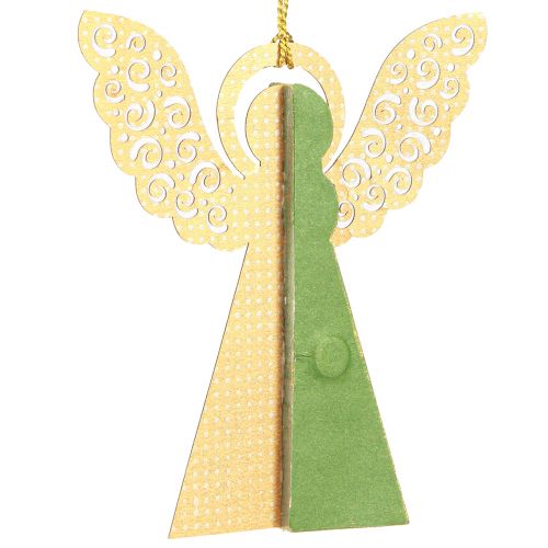 Floristik24 Engel honingraatpapier decoratie Kerstmis groen goud 12cm 4 st
